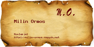 Milin Ormos névjegykártya